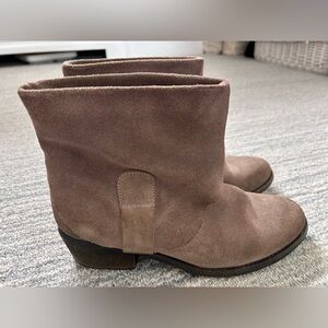 Suede Ankle Boots in Taupe